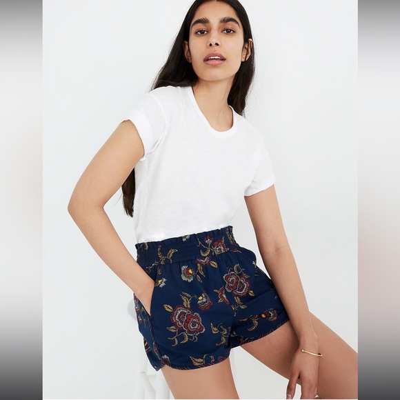 Madewell x Warm Pull-On Shorts Honolulu Hibiscus S - Picture 2 of 7